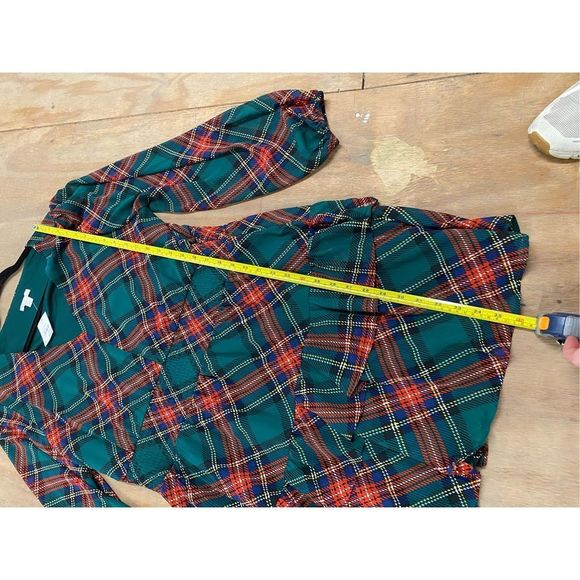 Cato NWT Smocked Waist Plaid Green Red Holiday Dress, Size XL, MSRP $69 - Picture 10 of 13